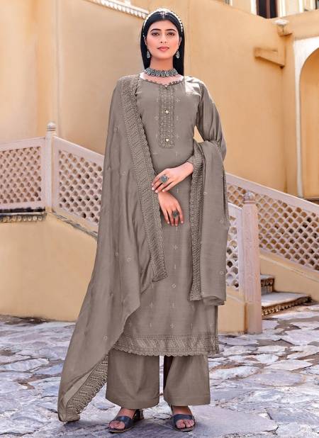 Gray Colour BELA SHAMA Heavy Festive Wear Designer Viscose Muslin Salwar Suit Collection 3168